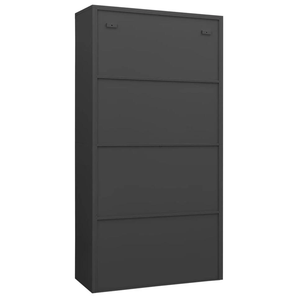 VidaXL Lockerkast 90x40x180 Cm Staal Antracietkleurig 6 VidaXL Lockerkast 90x40x180 Cm Staal Antracietkleurig - Afbeelding 4
