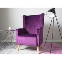 Beliani Oorfauteuil ONEIDA - Paars Fluweel 7 Beliani Oorfauteuil ONEIDA - Paars Fluweel -Woonmeubelwinkel 0b9be4985fac4a609c2c781c4d9be228