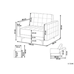 Beliani Fauteuil ABERDEEN - Grijs Polyester -Woonmeubelwinkel 0cf55b14ee57452eb1dcd909074ca5ca