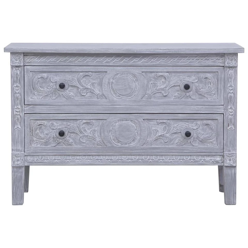 VidaXL Dressoir Met 2 Lades 90x30x60 Cm Massief Mahoniehout 6 VidaXL Dressoir Met 2 Lades 90x30x60 Cm Massief Mahoniehout - Afbeelding 4