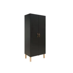 Bopita Floris 2-deurskast - Mat Zwart/Naturel -Woonmeubelwinkel 1000006480 0102