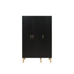 Bopita Floris 3-deurskast - Mat Zwart/Naturel