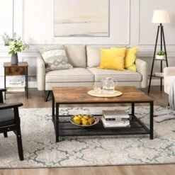 O'DADDY® Nachtkastje Industrieel - Bijzettafel Met La 40x40x55 - Bruin -Woonmeubelwinkel 1000012507 0111