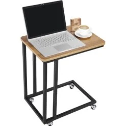 O'DADDY® Bijzettafels – Met Wielen En Pootjes - 50x35x55 - Mangohout