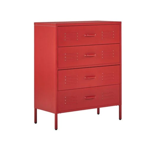 Beliani Kantoorkast ENAGO - Rood Staal