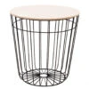Items Bijzettaffel - Draadmand - Zwart - Metaal En Hout - 39 Cm 1 Items Bijzettaffel - Draadmand - Zwart - Metaal En Hout - 39 Cm -Woonmeubelwinkel 1000021230