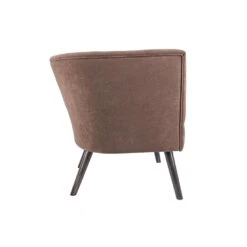 Leitmotiv Stoel Explicit - Suede Look Chocolade Bruin - 74x71x74cm -Woonmeubelwinkel 1000023396 0110