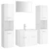 VidaXL Badkamermeubelset Spaanplaat Hoogglans Wit -Woonmeubelwinkel 1000026111
