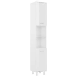VidaXL Badkamerkast 30x30x179 Cm Spaanplaat Hoogglans Wit