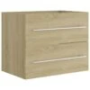 VidaXL Wastafelkast 60x38,5x48 Cm Spaanplaat Sonoma Eikenkleurig -Woonmeubelwinkel 1000026595