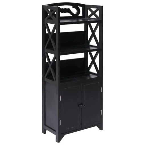 VidaXL Badkamerkast 46x24x116 Cm Paulowniahout Zwart