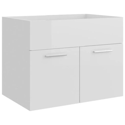 VidaXL Wastafelkast 60x38,5x46 Cm Spaanplaat Hoogglans Wit