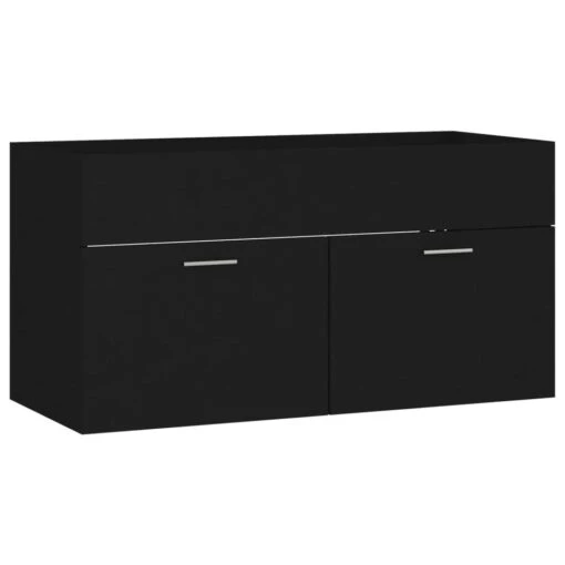 VidaXL Wastafelkast 90x38,5x46 Cm Spaanplaat Zwart