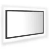 VidaXL Badkamerspiegel LED 80x8,5x37 Cm Acryl Hoogglans Grijs -Woonmeubelwinkel 1000027065