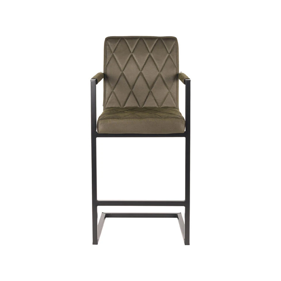 LABEL51 Barkruk Denmark - Army Green - Microfiber 4 LABEL51 Barkruk Denmark - Army Green - Microfiber - Afbeelding 2