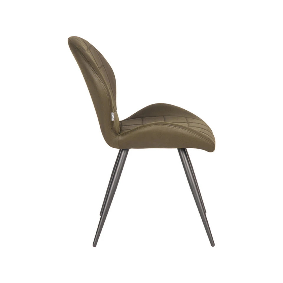 LABEL51 Eetkamerstoel Sil - Army Green - Microfiber 5 LABEL51 Eetkamerstoel Sil - Army Green - Microfiber - Afbeelding 3