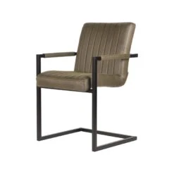 LABEL51 Eetkamerstoel Milo - Army Green - Microfiber -Woonmeubelwinkel 1000028384 0101