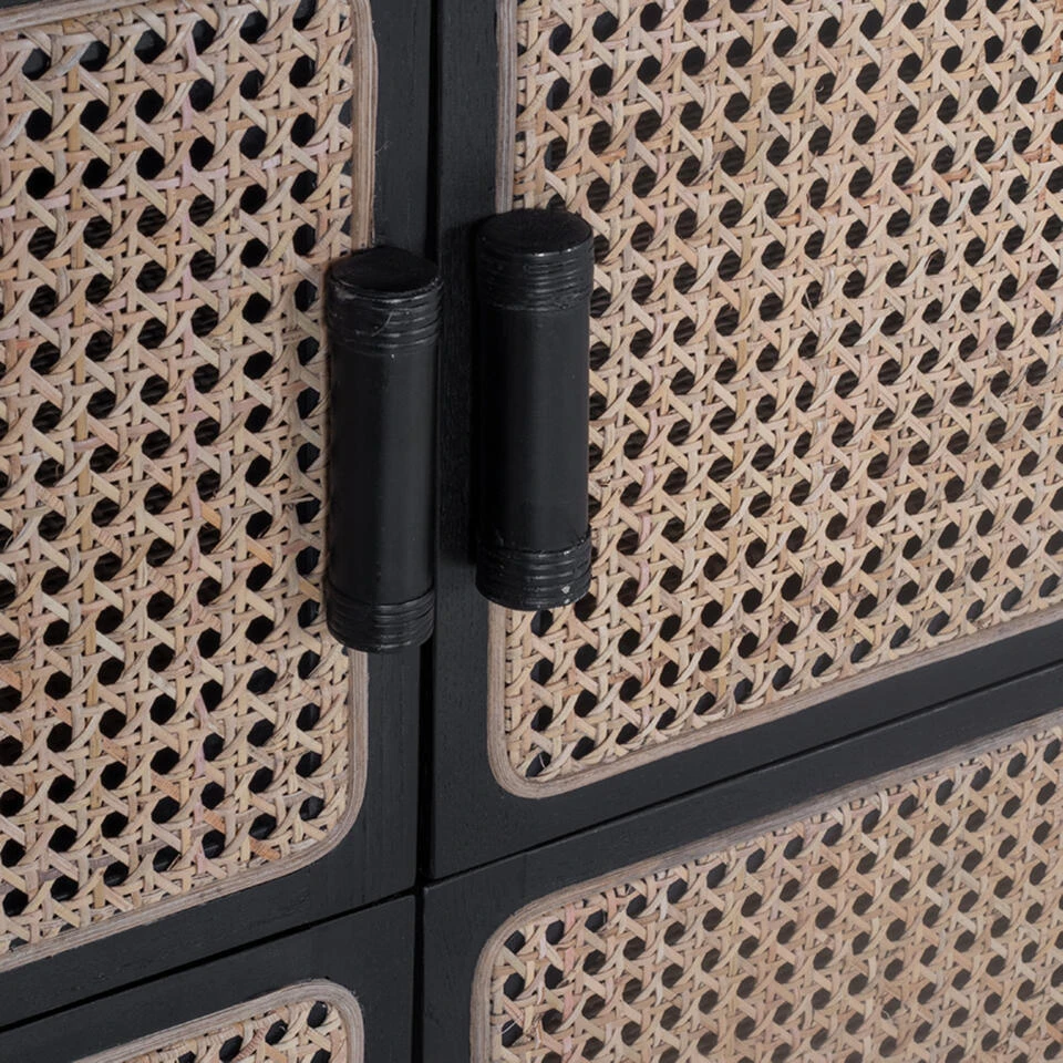 Giga Meubel Opbergkast Webbing Naturel/Zwart - 90x40x120cm - Kast Novi 6 Giga Meubel Opbergkast Webbing Naturel/Zwart - 90x40x120cm - Kast Novi - Afbeelding 4