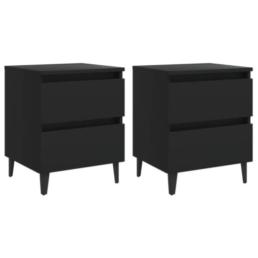 VidaXL Nachtkastjes 2 St 40x35x50 Cm Spaanplaat Zwart