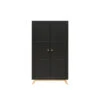 Bopita Nora 2-deurskast - Mat Zwart/Naturel -Woonmeubelwinkel 1000033033