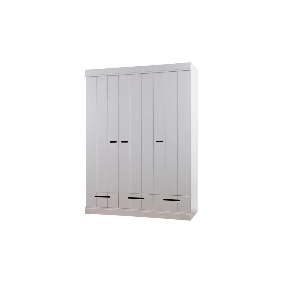WOOOD Connect Kast 3-Deurs Met Lade - Grenen - Betongrijs - 195x140x53 5 WOOOD Connect Kast 3-Deurs Met Lade - Grenen - Betongrijs - 195x140x53 - Afbeelding 3
