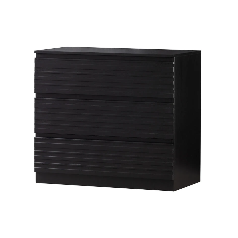 WOOOD Jente Ladekast 3 Lades - Grenen - Zwart - 74,8x83x45,8 3 WOOOD Jente Ladekast 3 Lades - Grenen - Zwart - 74,8x83x45,8