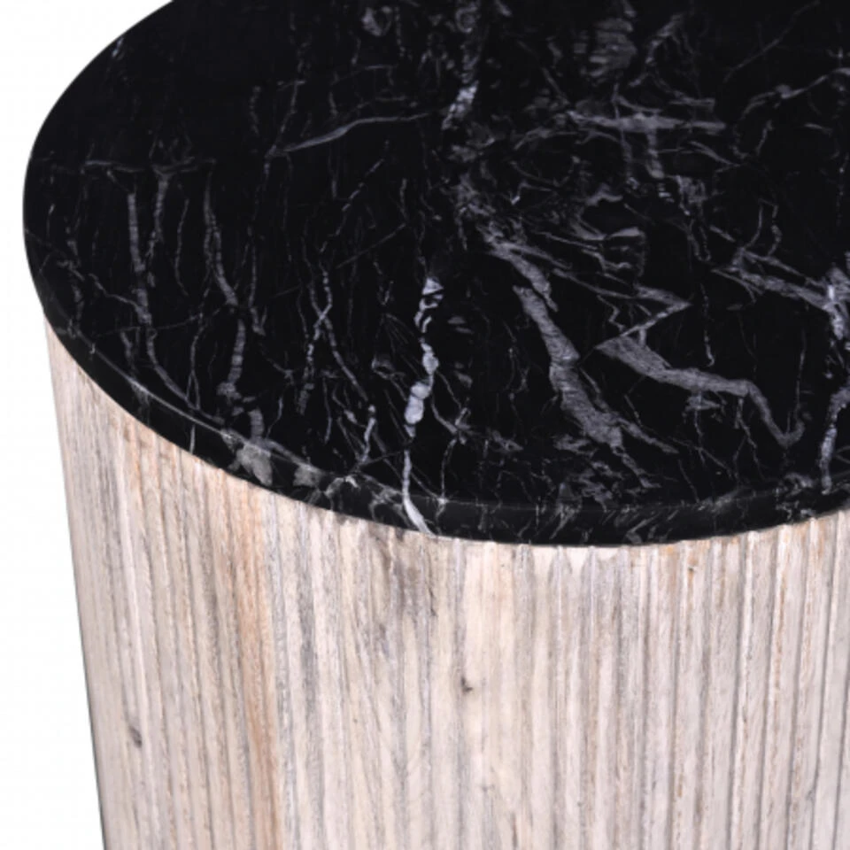 Bijzettafel Marmer Bruin - Hout - 40x40x55cm - Glitzie - Giga Meubel 6 Bijzettafel Marmer Bruin - Hout - 40x40x55cm - Glitzie - Giga Meubel - Afbeelding 4