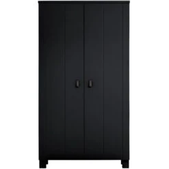 WOOOD Ties Kast - Grenen - Diep Zwart - 202x111x55