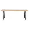 WOOOD Tablo Boomstam Tafel Met 2-standen Poot - Eiken - 75x220x90 -Woonmeubelwinkel 1000039085