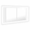 VidaXL Badkamerkast Met Spiegel En LED 90x12x45 Cm Acryl Hoogglans Wit 2 VidaXL Badkamerkast Met Spiegel En LED 90x12x45 Cm Acryl Hoogglans Wit -Woonmeubelwinkel 1000039885