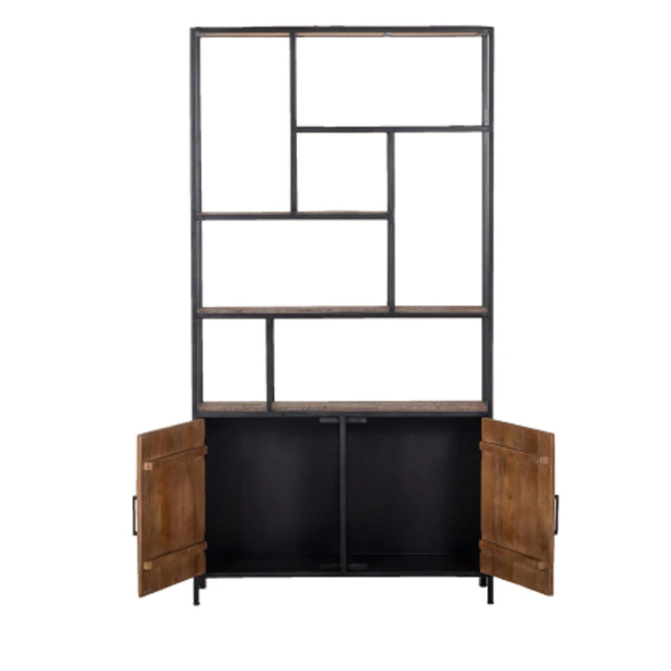 Giga Meubel Wandkast Hout/IJzer - 7 Vakken - 110x36x210cm - Ruben 5 Giga Meubel Wandkast Hout/IJzer - 7 Vakken - 110x36x210cm - Ruben - Afbeelding 3