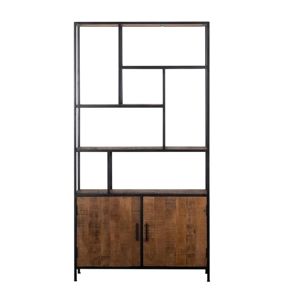 Giga Meubel Wandkast Hout/IJzer - 7 Vakken - 110x36x210cm - Ruben 3 Giga Meubel Wandkast Hout/IJzer - 7 Vakken - 110x36x210cm - Ruben