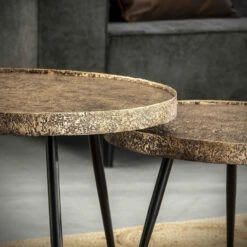 Giga Meubel Salontafel Set Van 2 - Rond - Antiek Brons -Woonmeubelwinkel 1000041803 0102