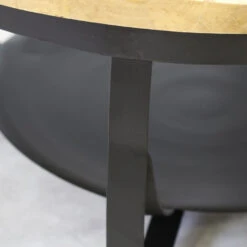 Industriële Salontafel Oxis 90 Cm - 90x90x44 Cm - Mangohout - Bruin -Woonmeubelwinkel 1000041807 0103