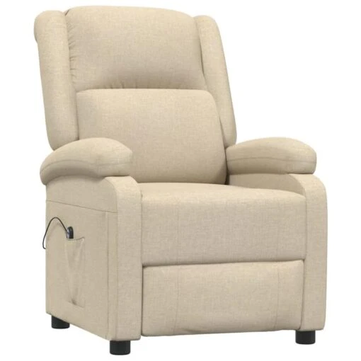 VidaXL Fauteuil Verstelbaar Elektrisch Stof Crèmekleurig