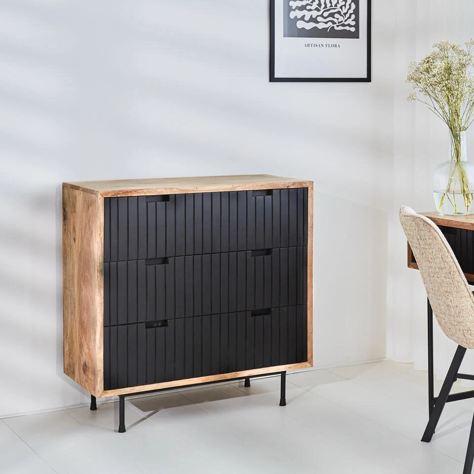 Industriële Ladekast Felix Zwart Mangohout 90x90 Cm 40x90x90 Cm Mangohout 5 Industriële Ladekast Felix Zwart Mangohout 90x90 Cm 40x90x90 Cm Mangohout - Afbeelding 3