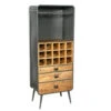 Industriële Wijnkast Yecla 180x70 Cm - 45x70x180 Cm - Mangohout - Bruin -Woonmeubelwinkel 1000042301