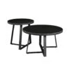 Salontafel Set Van 2 Tanner Marmer Zwart Rond 69x69x39,50 Cm Stoneware -Woonmeubelwinkel 1000042330
