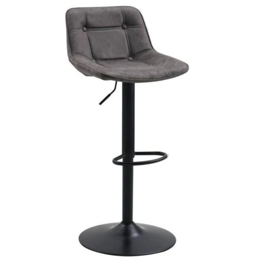 Draaibare Barkruk Industrieel Keston Antraciet - Zithoogte 59 Cm - Stof - Grijs