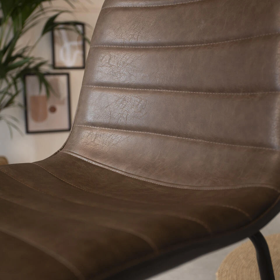 Industriële Barkruk Mark Taupe - Kunstleder - Taupe - 54,50x49x98 Cm 6 Industriële Barkruk Mark Taupe - Kunstleder - Taupe - 54,50x49x98 Cm - Afbeelding 4