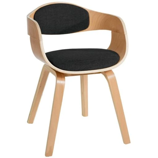 CLP Eetkamerstoel Kingston Natura Frame Stof - Zwart