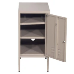 Giga Meubel Nachtkastje Metaal Taupe - Locker Kast - 35x46x72cm -Woonmeubelwinkel 1000044063 0102