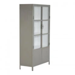 Giga Meubel Vitrinekast Stone/Wit - Metaal - 100x43x180cm - Big -Woonmeubelwinkel 1000044382 0102