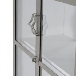 Giga Meubel Vitrinekast Stone/Wit - Metaal - 100x43x180cm - Big -Woonmeubelwinkel 1000044382 0103