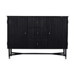 Giga Meubel Dressoir Zwart Met Marmer - Japandi Style - 120x38x85cm -Woonmeubelwinkel 1000044463 0102