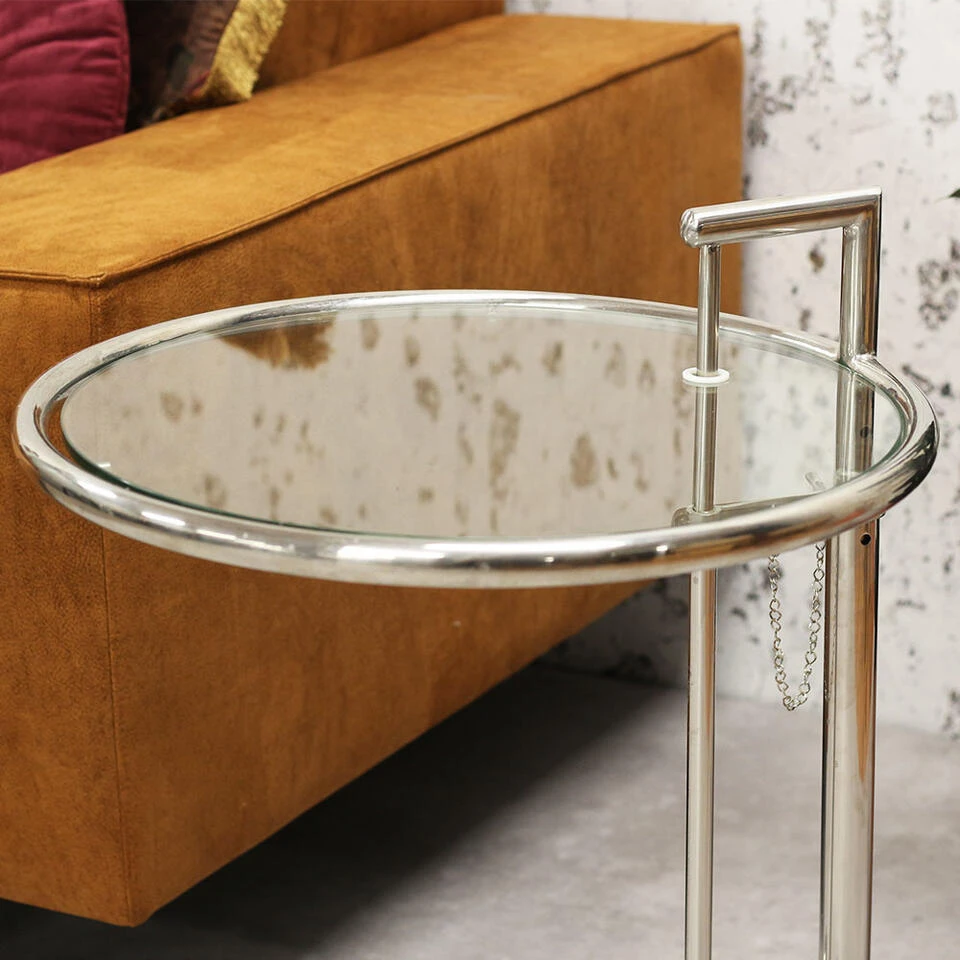 Moderne Bijzettafel Taffy Metaal Glas - 51x51x100 Cm - Glas - Zilverkleurig 6 Moderne Bijzettafel Taffy Metaal Glas - 51x51x100 Cm - Glas - Zilverkleurig - Afbeelding 4