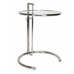 Moderne Bijzettafel Taffy Metaal Glas - 51x51x100 Cm - Glas - Zilverkleurig