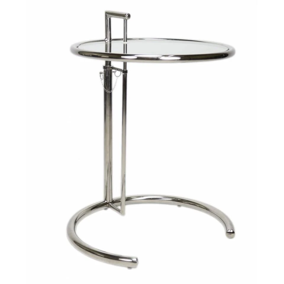 Moderne Bijzettafel Taffy Metaal Glas - 51x51x100 Cm - Glas - Zilverkleurig 3 Moderne Bijzettafel Taffy Metaal Glas - 51x51x100 Cm - Glas - Zilverkleurig