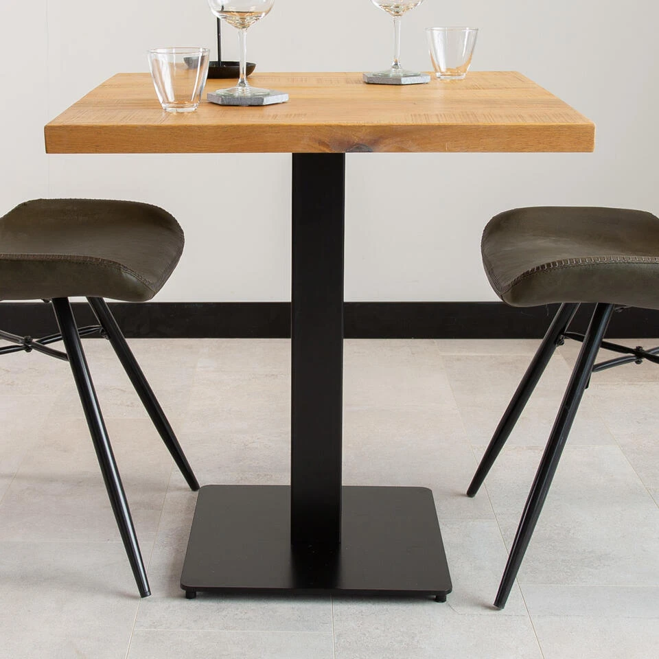 Industriële Bistrotafel 90x90 Vierkant Metaal Mangohout 90x90x73 Cm 5 Industriële Bistrotafel 90x90 Vierkant Metaal Mangohout 90x90x73 Cm - Afbeelding 3