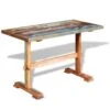 VidaXL Eettafel Op Voet 120x58x78 Cm Massief Gerecycled Hout -Woonmeubelwinkel 1000050124